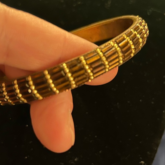 VTG Brass and Brown seed bead Boho Bangle bracelet. Unbranded. - Picture 6 of 6